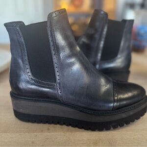 M.Gemi Futuro platform leather black Chelsea boots